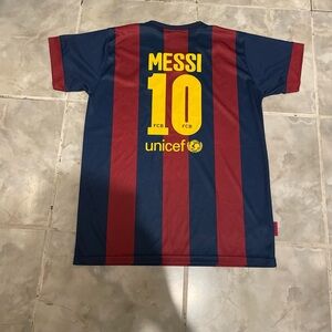 FC Barcelona Qatar Airways Lionel Messi Youth Kids Jersey SZ 14